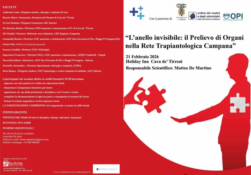 Rete trapiantologica campana locandina evento formativo